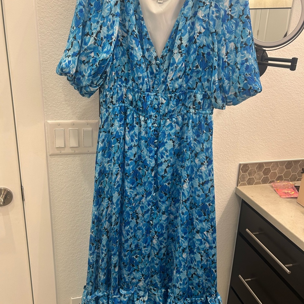 Kensie Vibrant Blue Floral Dress
